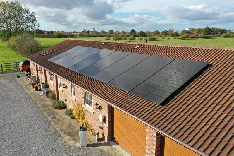 Residential solar installation - panels mounted