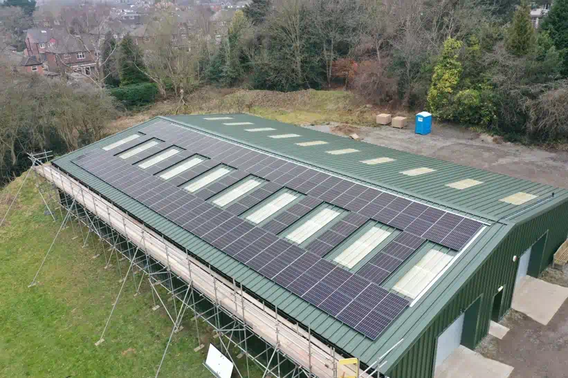 Commercial solar panel installation